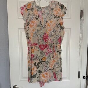 LOFT Floral Print Jumpsuit - Multicolor